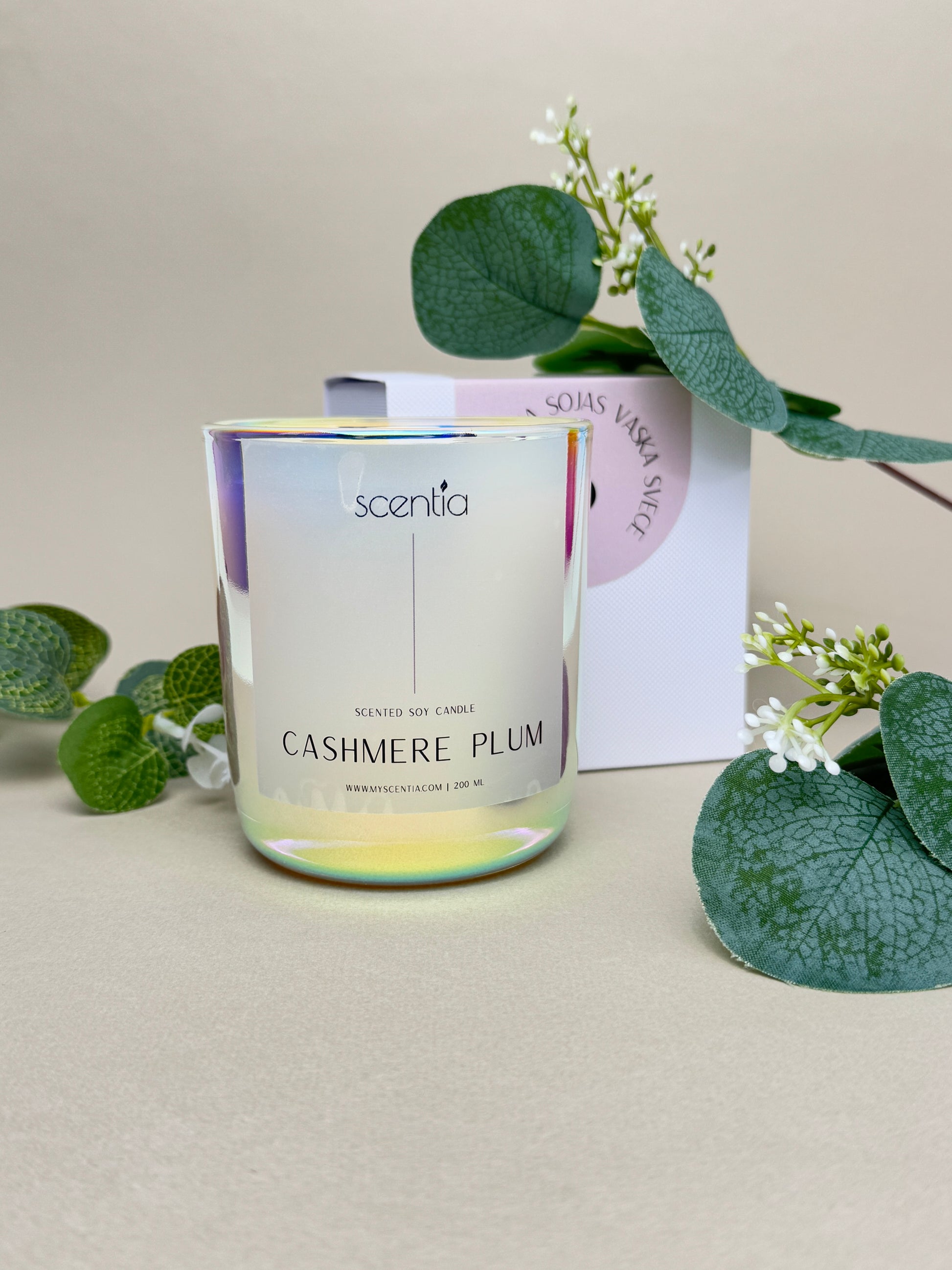 cashmere plum soy wax candle