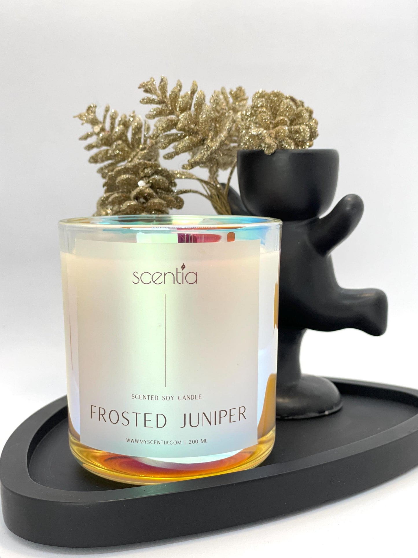 frosted juniper soy wax candle